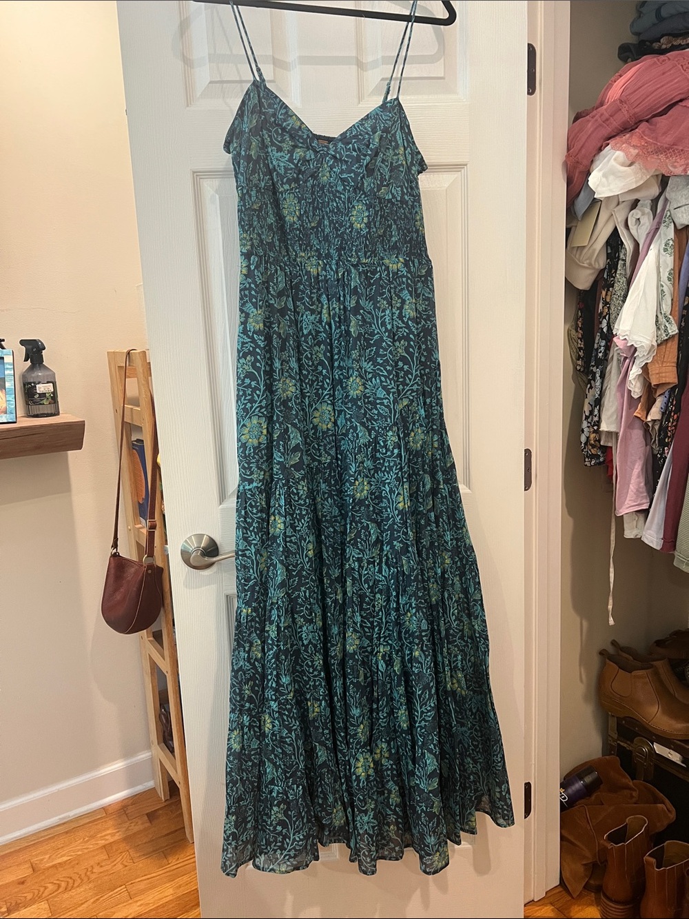 Smocked Bodice Free People Floral Maxi Dress - Picture 3 of 5
